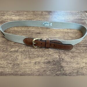 Zeppelin Men’s‎ Embroidered Fish Canvas Leather Belt Sz 40
